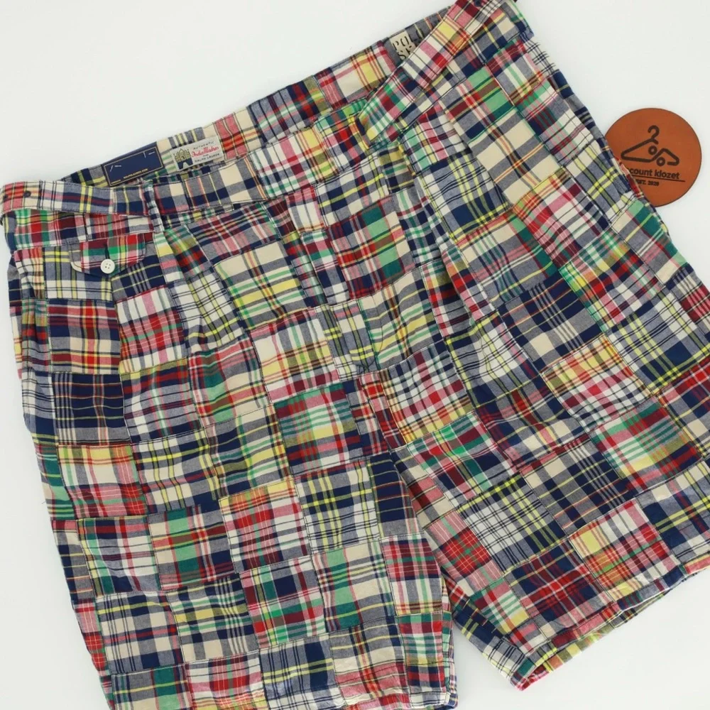 POLO RALPH LAUREN AUTHENTIC‎ INDIA MADRAS PLAID PATCHWORK SHORTS
